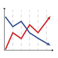 Rise and fall chart. Statistic chart and diagram element, vector illustration