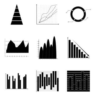 Graph and charts. Business infograph and diagram, vector illustration