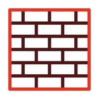 Brick Wall Thick Line Two Color Icons For Personal And Commercial Use. vector
