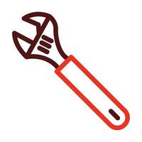 Adjustable Wrench Thick Line Two Color Icons For Personal And Commercial Use. vector