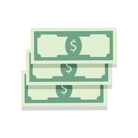 Heap cash money. Investment capitalt, salary money banknote, vector illustration