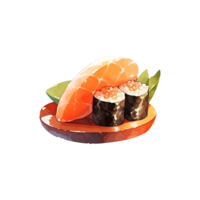 Cartoon sushi food. Sushi food illustration. png