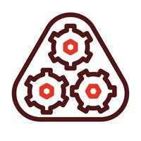 Gears Thick Line Two Color Icons For Personal And Commercial Use. vector