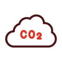 Co2 Thick Line Two Color Icons For Personal And Commercial Use. vector