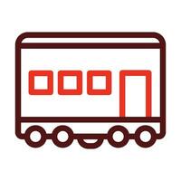 Wagon Thick Line Two Color Icons For Personal And Commercial Use. vector