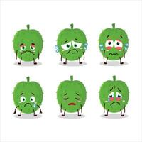 Soursop cartoon in character with sad expression vector