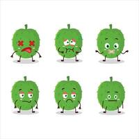 Soursop cartoon in character with nope expression vector