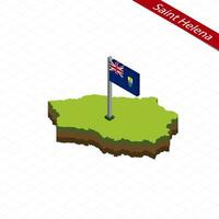 Saint Helena Isometric map and flag. Vector Illustration.