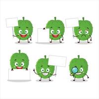 Soursop cartoon in character bring information board vector