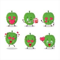 Soursop cartoon character with love cute emoticon vector