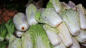 Pile of chicory in the vegetable market photo