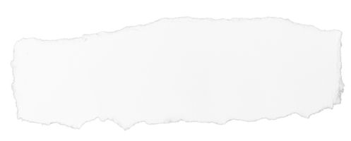 Ripped white paper note message isolated on transparent background png