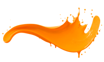 Orange color paint splash isolated on transparent background. AI Generative png