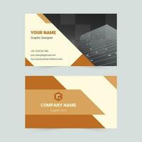 Brown modern business card template vector