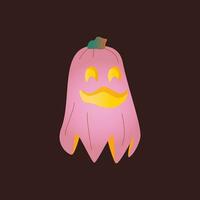 Víspera de Todos los Santos calabazas, otoño día festivo. un calabaza con un tallado sonrisa. fantasma calabaza. vector