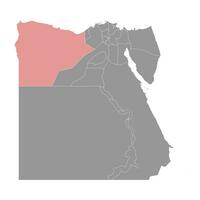 Matrouh gobernación mapa, administrativo división de Egipto. vector ilustración.