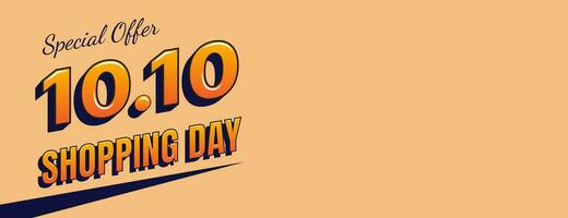 10.10 shopping day banner design with copy space area vector