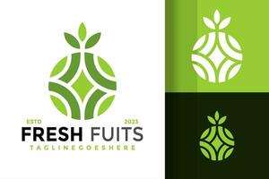 Fresh fruits logo design vector symbol icon illustration