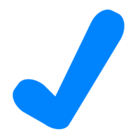 Blue Checkmark isolated on a Transparent Background png