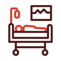 Medical Supervision Thick Line Two Color Icons For Personal And Commercial Use. vector