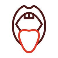 Oral Thick Line Two Color Icons For Personal And Commercial Use. vector