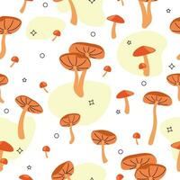 Seamless pattern with autumn mushrooms. Vector illustration.