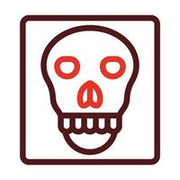 Skull X-ray Thick Line Two Color Icons For Personal And Commercial Use. vector