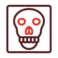 Skull X-ray Thick Line Two Color Icons For Personal And Commercial Use. vector