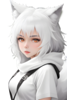 White Fox Demon on Transparent Background By Ai Generator png