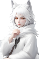 White Fox Demon on Transparent Background By Ai Generator png