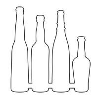 incompleto imagen forma de un vaso botella silueta. alcohol, vino, whisky, vodka, brandy, coñac, cerveza, kvas, champán, licor vector