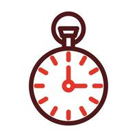 Pocket Watch Thick Line Two Color Icons For Personal And Commercial Use. vector