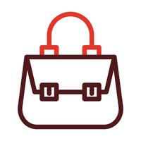 Shoulder Bag Thick Line Two Color Icons For Personal And Commercial Use. vector