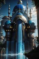 Beautiful future Mosque illustration photo
