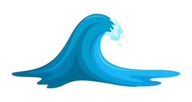 Flooding or surfing waves. Natural pipeline wave for surfing. Vector illustration