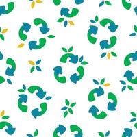 Seamless pattern with symbol of recycling. Vector illustration