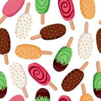 Ice cream seamless pattern. Design element for menu cafe, bistro, restaurant, packaging and other things. vector