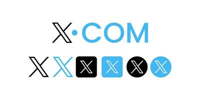 New Twitter x.com. Twitter new logo . Twitter icons.Twitter X logo. Editorial vector. vector