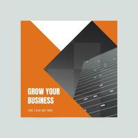 Orange modern grow your business design media cover template vector