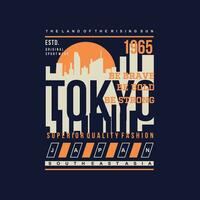 tokyo japan, east asia, graphic design, typography vector, illustration, for print t shirt, cool modern style vector