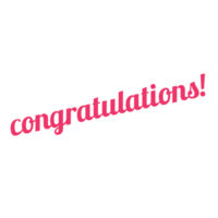 Congratulations Lettering Sticker on a Transparent Background png