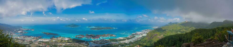 Large panoramic view from copolia nature trail, overseeing the northern area to the east coast of Mahe 1 photo