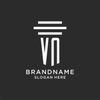 VN initials with simple pillar logo design, creative legal firm logo vector