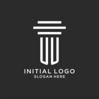 uu iniciales con sencillo pilar logo diseño, creativo legal firma logo vector