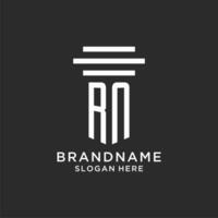rn iniciales con sencillo pilar logo diseño, creativo legal firma logo vector