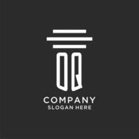 oq iniciales con sencillo pilar logo diseño, creativo legal firma logo vector