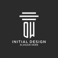 Ay iniciales con sencillo pilar logo diseño, creativo legal firma logo vector
