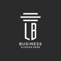 lb iniciales con sencillo pilar logo diseño, creativo legal firma logo vector