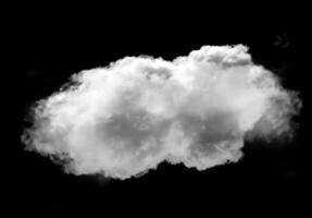 Realistic cloud shape isolated over black background photo