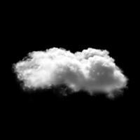 White cloud isolated over black background photo